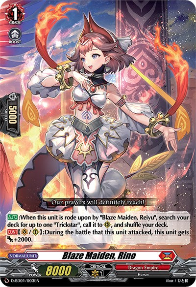 Blaze Maiden, Rino (D-SD01/003EN) [Yu-yu Kondo: Holy Dragon] | Pegasus Games WI