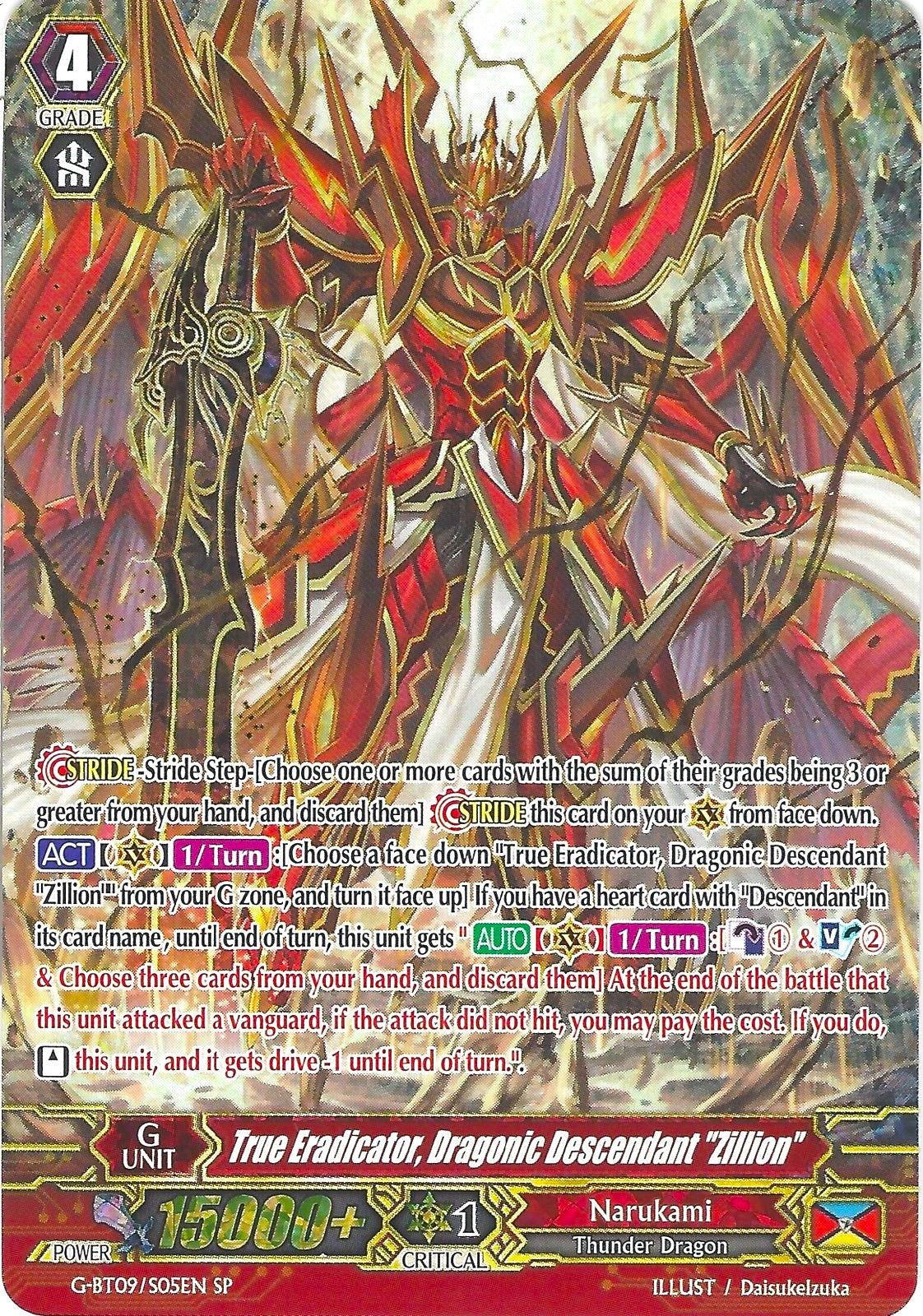 True Eradicator, Dragonic Descendant "Zillion" (G-BT09/S05EN) [Divine Dragon Caper] | Pegasus Games WI