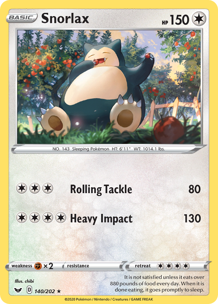 Snorlax (140/202) [Sword & Shield: Base Set] | Pegasus Games WI