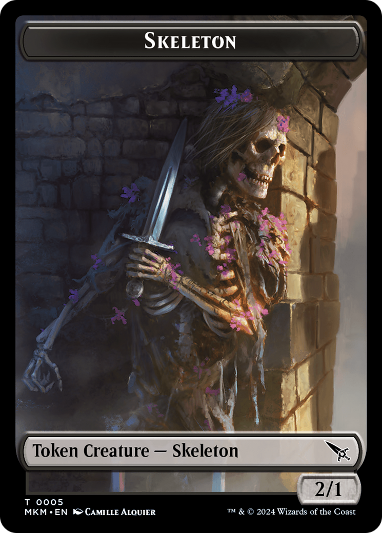 Skeleton Token [Murders at Karlov Manor Tokens] | Pegasus Games WI