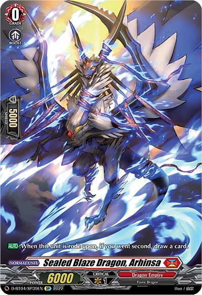 Sealed Blaze Dragon, Arhinsa (D-BT04/SP39EN) [Awakening of Chakrabarthi] | Pegasus Games WI