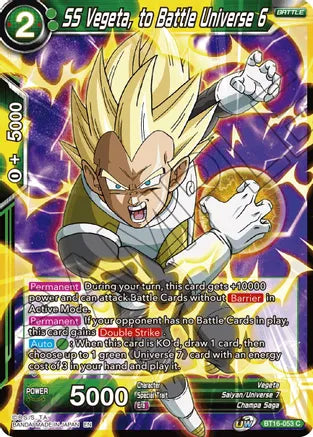 SS Vegeta, to Battle Universe 6 (BT16-053) [Realm of the Gods] | Pegasus Games WI