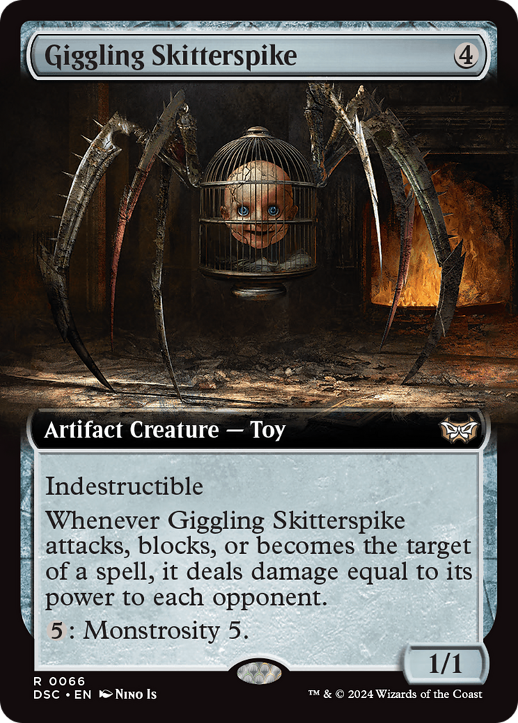 Giggling Skitterspike (Extended Art) [Duskmourn: House of Horror Commander] | Pegasus Games WI