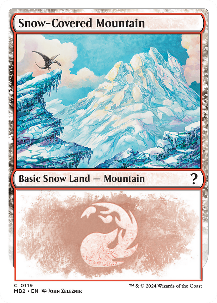 Snow-Covered Mountain (White Border) [Mystery Booster 2] | Pegasus Games WI