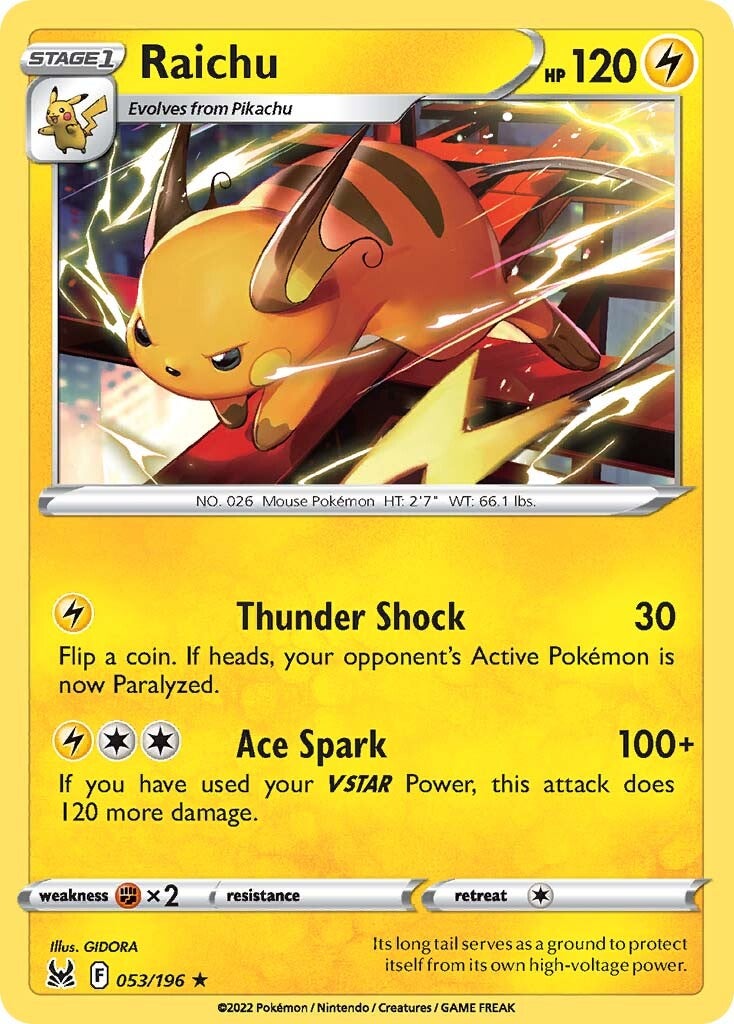 Raichu (053/196) [Sword & Shield: Lost Origin] | Pegasus Games WI