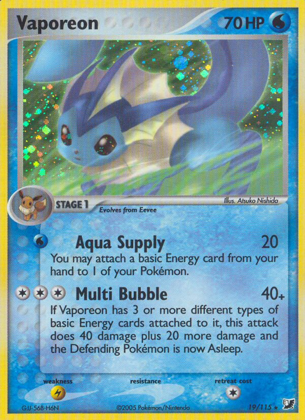 Vaporeon (19/115) [EX: Unseen Forces] | Pegasus Games WI