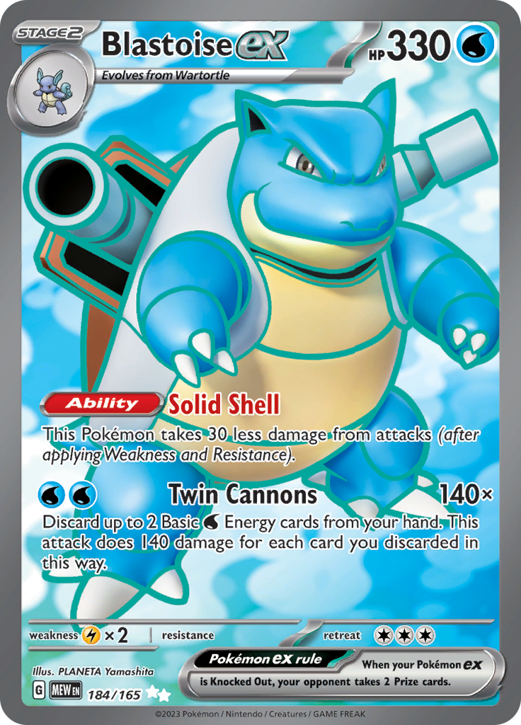 Blastoise ex (184/165) [Scarlet & Violet: 151] | Pegasus Games WI