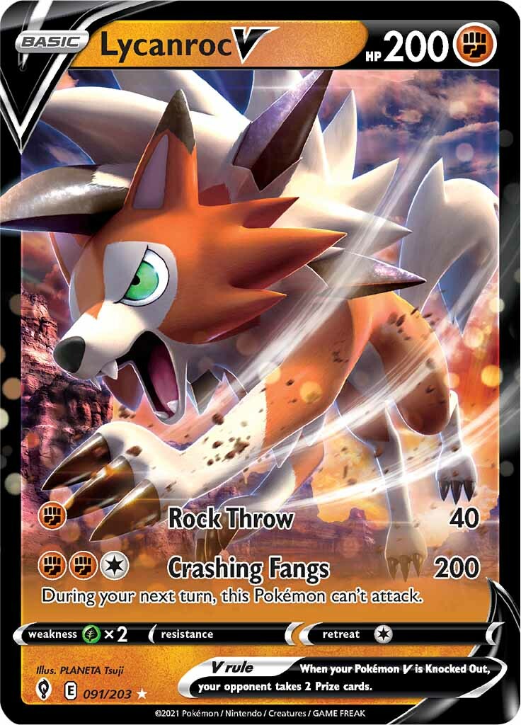 Lycanroc V (091/203) [Sword & Shield: Evolving Skies] | Pegasus Games WI