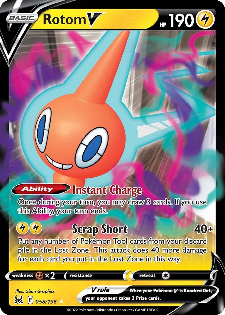 Rotom V (058/196) [Sword & Shield: Lost Origin] | Pegasus Games WI