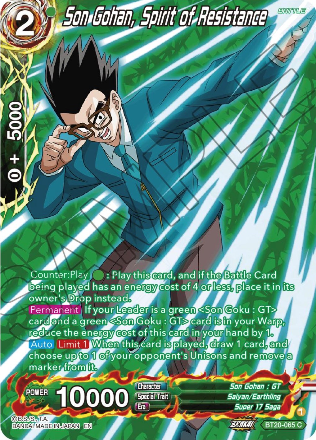 Son Gohan, Spirit of Resistance (Silver Foil) (BT20-065) [Power Absorbed] | Pegasus Games WI