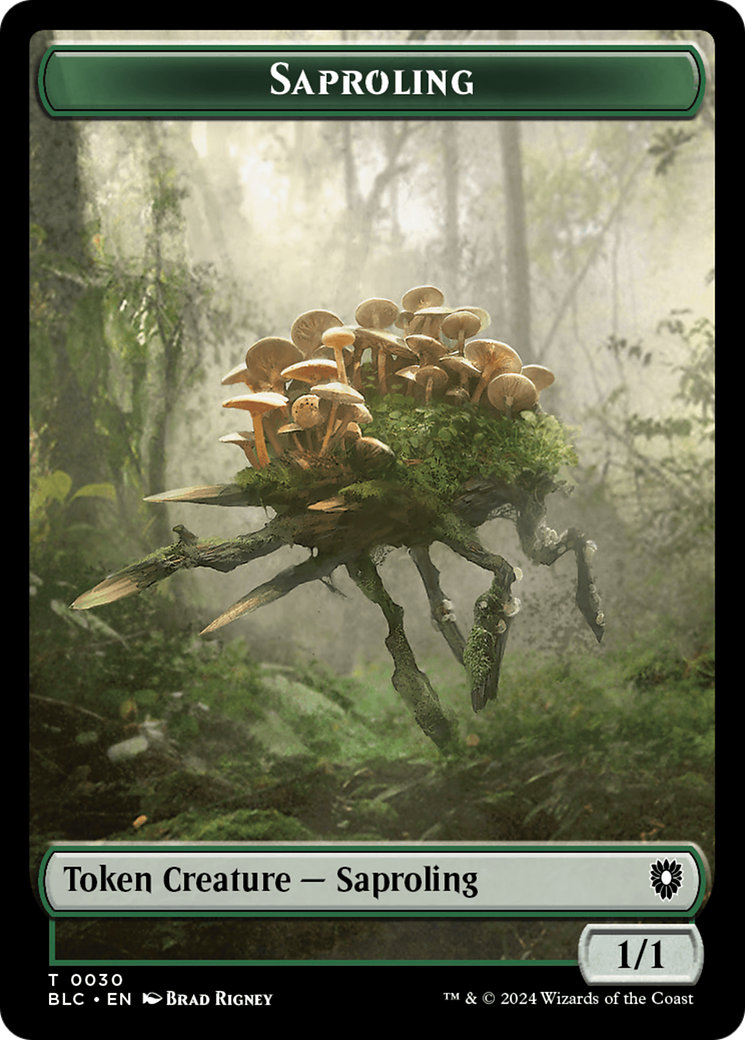 Saproling // Treasure Double-Sided Token [Bloomburrow Commander Tokens] | Pegasus Games WI