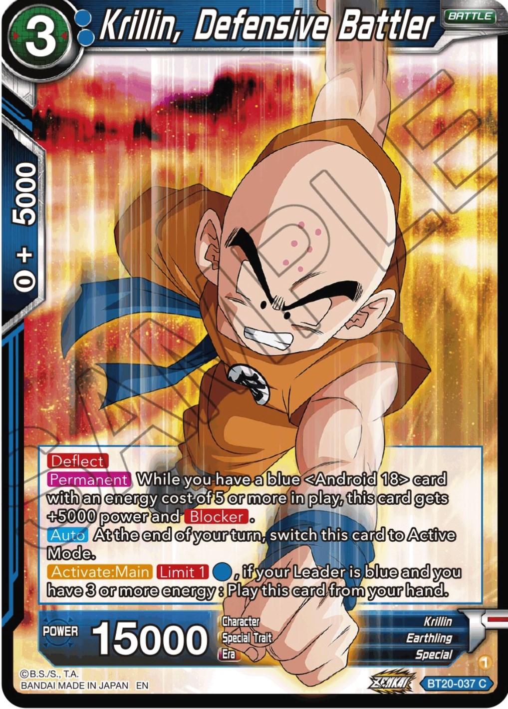 Krillin, Defensive Battler (BT20-037) [Power Absorbed] | Pegasus Games WI