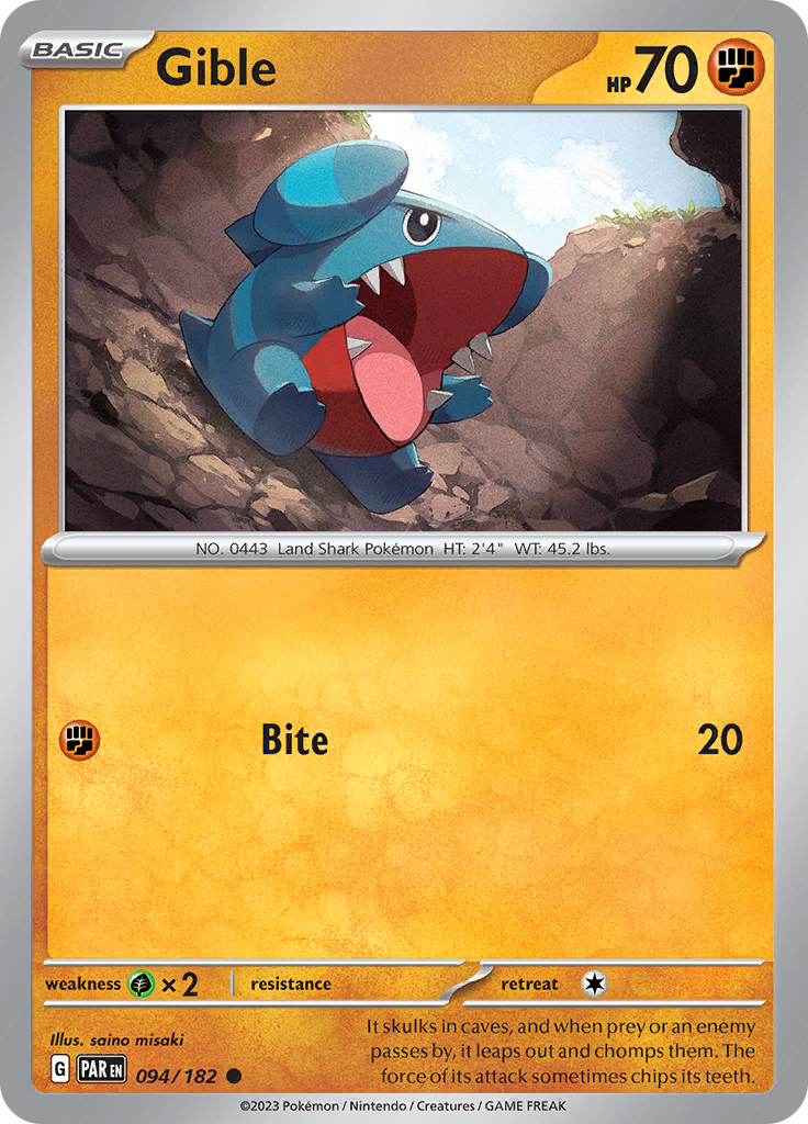 Gible (094/182) [Scarlet & Violet: Paradox Rift] | Pegasus Games WI