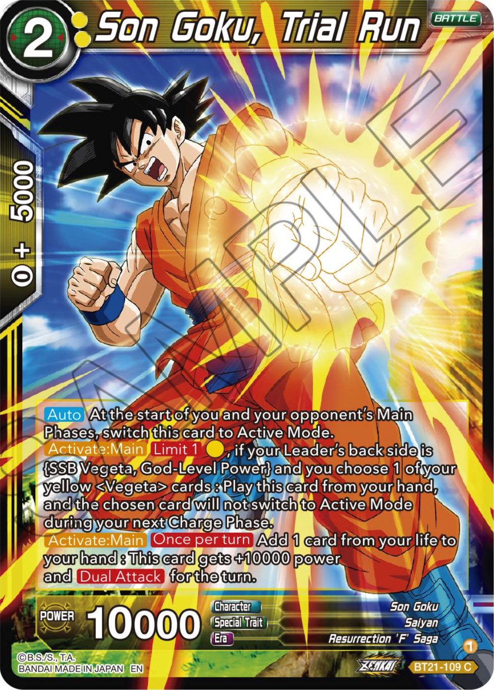 Son Goku, Trial Run (BT21-109) [Wild Resurgence] | Pegasus Games WI
