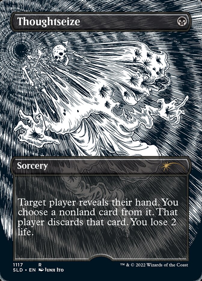 Thoughtseize (Borderless Etched Foil) [Secret Lair Drop Series] | Pegasus Games WI