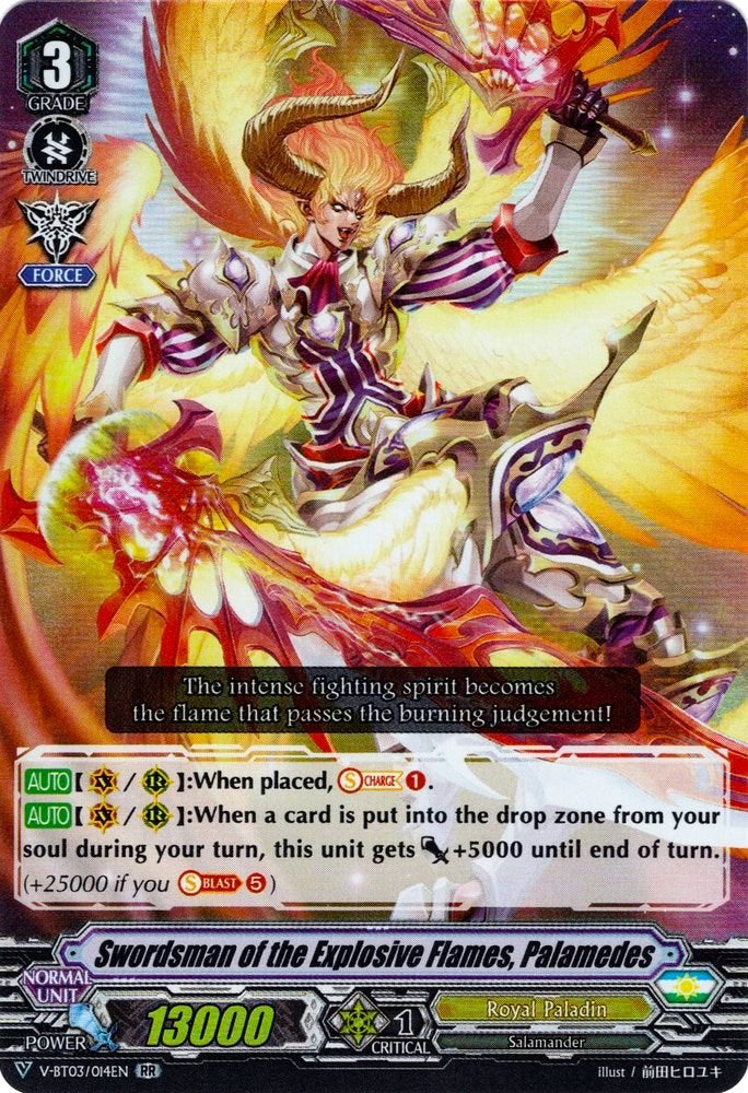 Swordsman of the Explosive Flames, Palamedes (V-BT03/014EN) [Miyaji Academy CF Club] | Pegasus Games WI