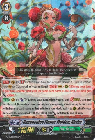Ranunculus Flower Maiden, Ahsha (RRR) (G-TD12/003EN) [Flower Princess of Abundant Blooming] | Pegasus Games WI