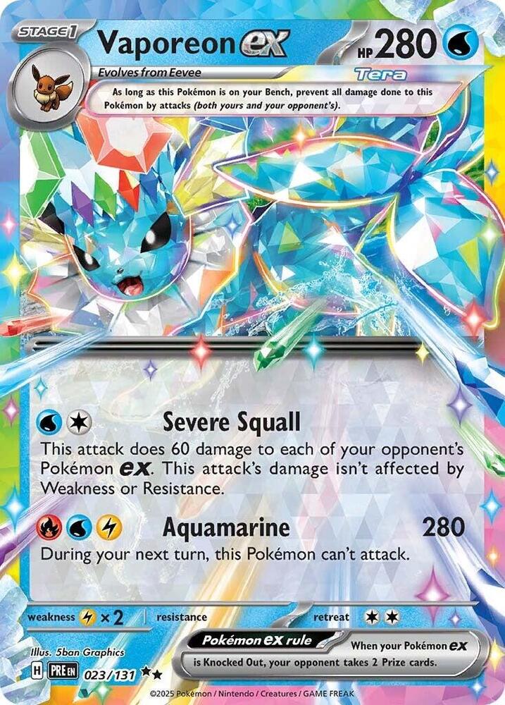 Vaporeon ex (023/131) [Scarlet & Violet: Prismatic Evolutions] | Pegasus Games WI