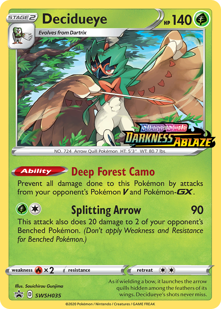 Decidueye (SWSH035) (Prerelease Promo) [Sword & Shield: Black Star Promos] | Pegasus Games WI
