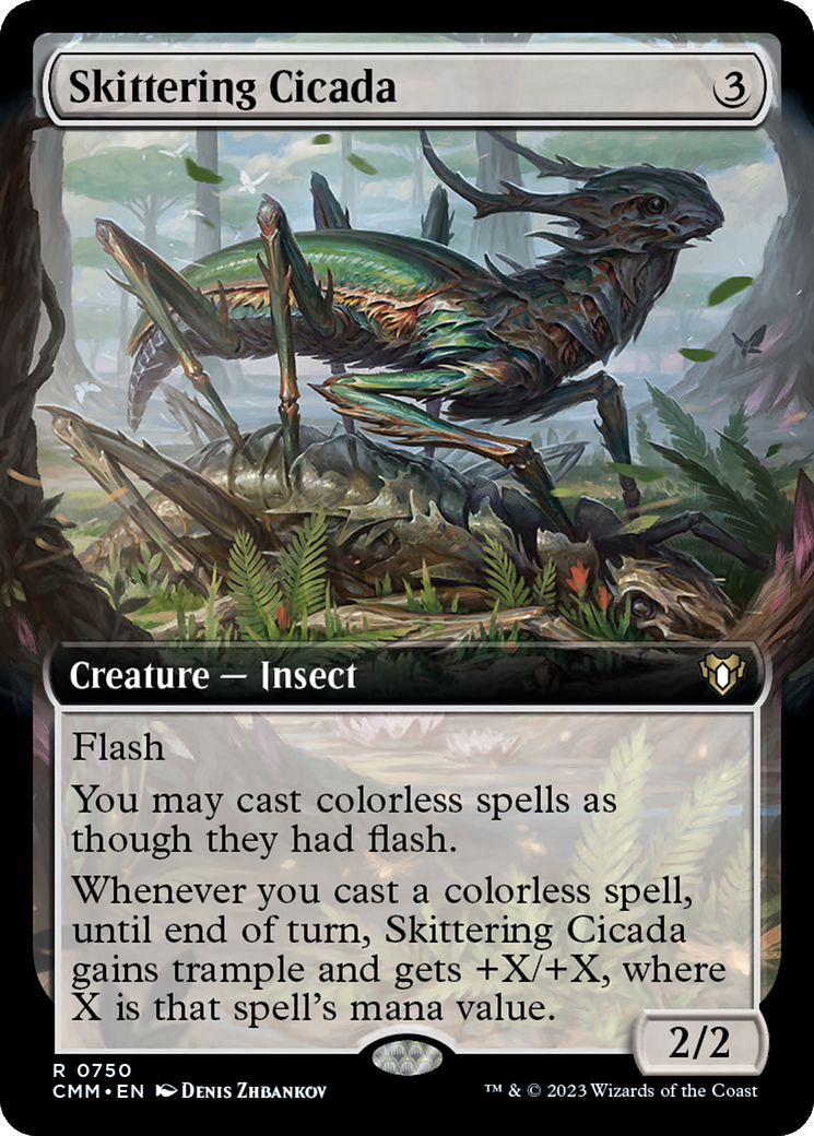 Skittering Cicada (Extended Art) [Commander Masters] | Pegasus Games WI