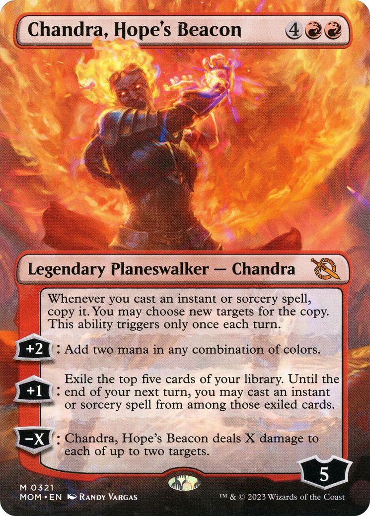 Chandra, Hope's Beacon (Borderless Alternate Art) [March of the Machine] | Pegasus Games WI