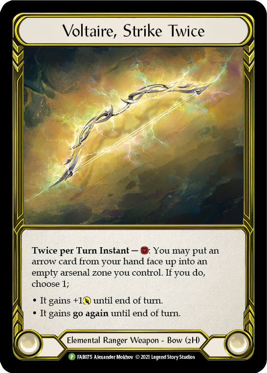 Voltaire, Strike Twice (Golden) [FAB075] (Promo)  Cold Foil | Pegasus Games WI