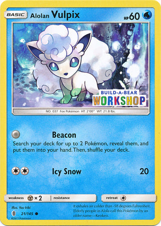 Alolan Vulpix (21/145) (Build A Bear Workshop Exclusive) [Sun & Moon: Guardians Rising] | Pegasus Games WI