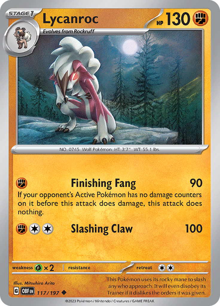 Lycanroc (117/197) [Scarlet & Violet: Obsidian Flames] | Pegasus Games WI