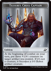 Robot // Emblem - Tezzeret, Cruel Captain Double-Sided Token [Edge of Eternities Tokens] | Pegasus Games WI