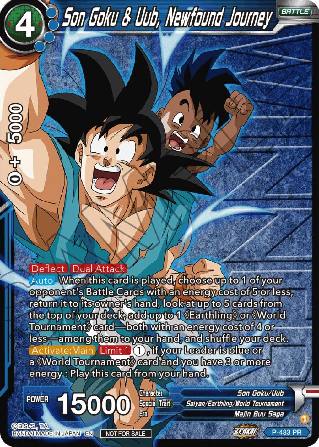 Son Goku & Uub, Newfound Journey (Zenkai Series Tournament Pack Vol.3 Winner) (P-483) [Tournament Promotion Cards] | Pegasus Games WI