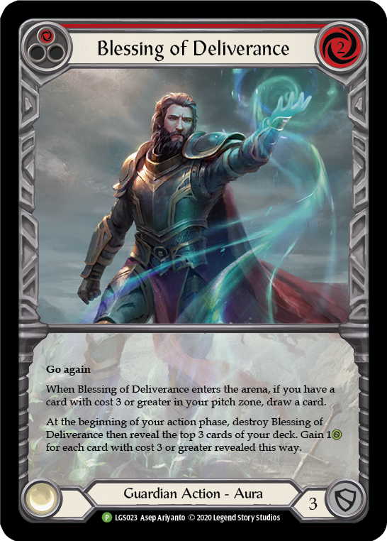 Blessing of Deliverance (Red) [LGS023] (Promo)  Rainbow Foil | Pegasus Games WI