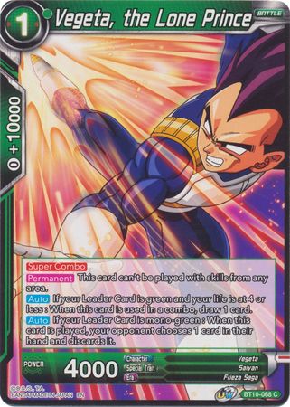 Vegeta, the Lone Prince (BT10-068) [Rise of the Unison Warrior 2nd Edition] | Pegasus Games WI