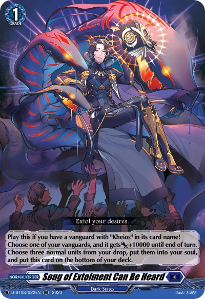 Song of Extolment Can Be Heard (D-BT08/022EN) [Minerva Rising] | Pegasus Games WI