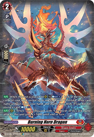 Burning Horn Dragon (D-BT05/SP02EN) [Triumphant Return of the Brave Heroes] | Pegasus Games WI