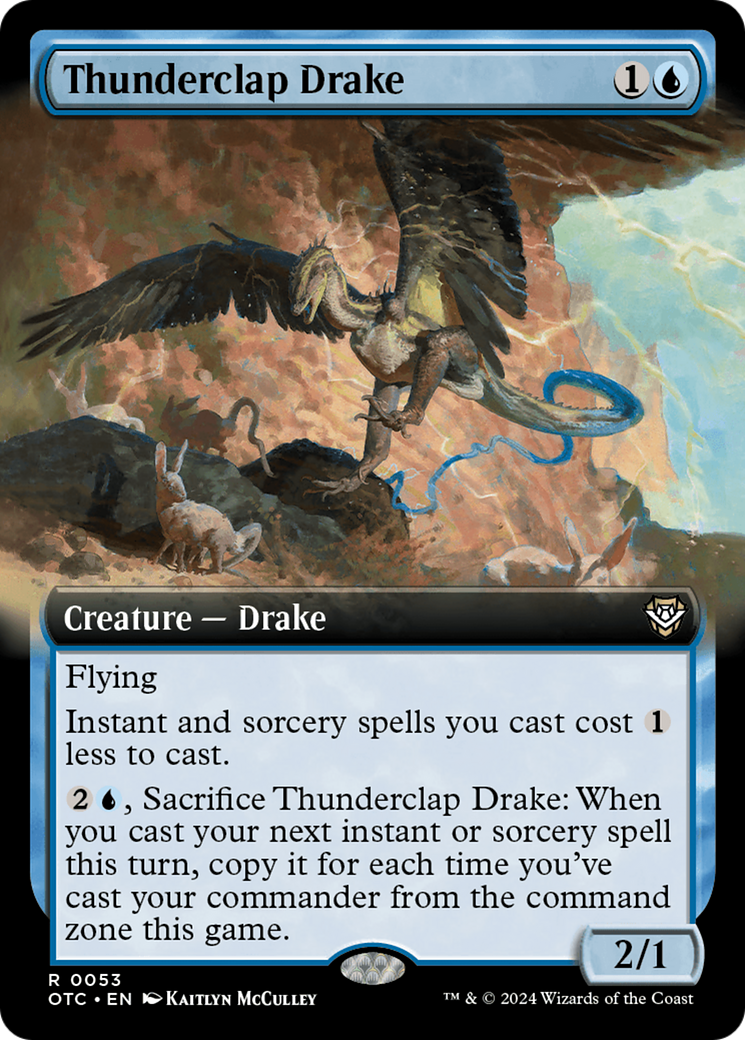 Thunderclap Drake (Extended Art) [Outlaws of Thunder Junction Commander] | Pegasus Games WI