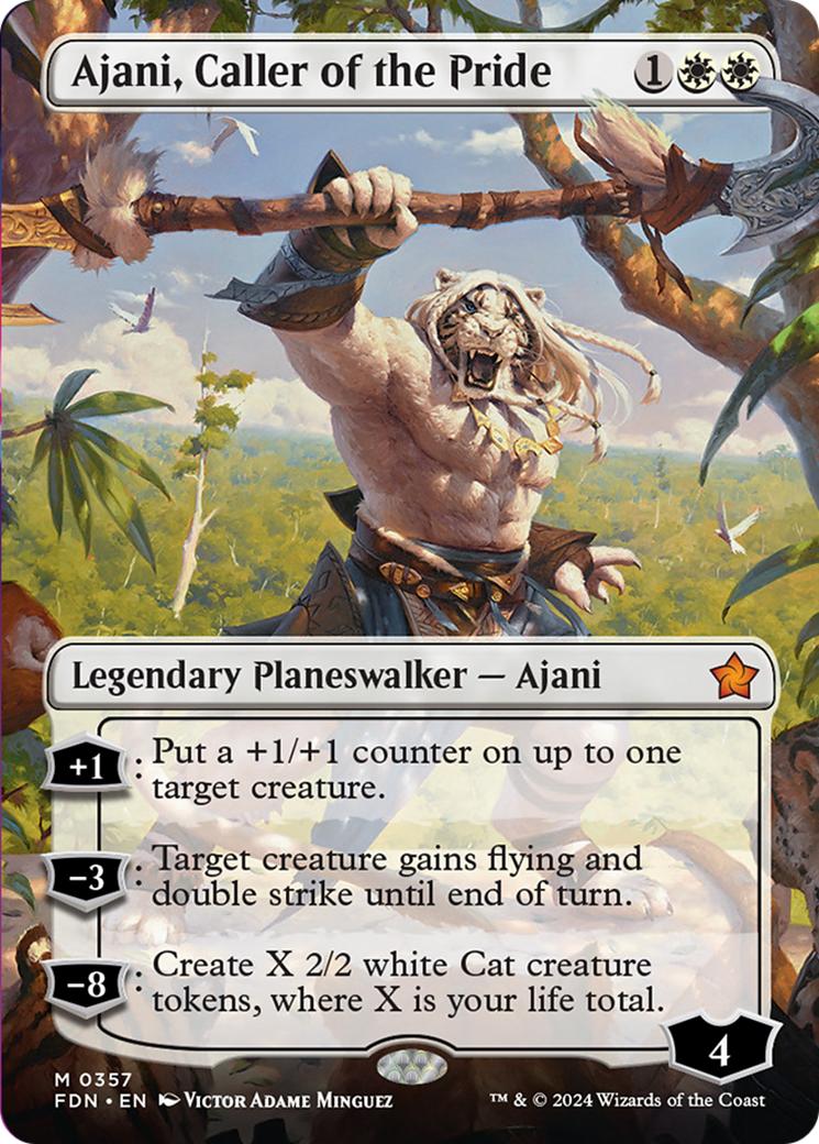 Ajani, Caller of the Pride (Borderless) [Foundations] | Pegasus Games WI