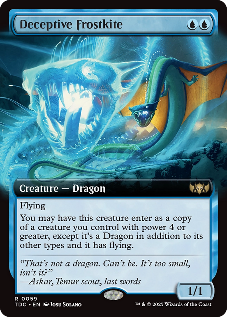 Deceptive Frostkite (Extended Art) [Tarkir: Dragonstorm Commander] | Pegasus Games WI