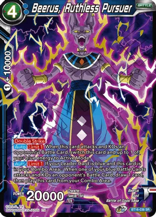 Beerus, Ruthless Pursuer (BT16-036) [Realm of the Gods] | Pegasus Games WI