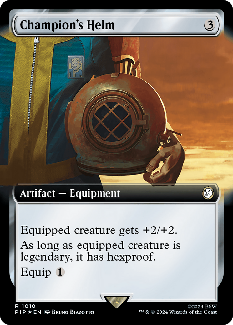 Champion's Helm (Extended Art) (Surge Foil) [Fallout] | Pegasus Games WI
