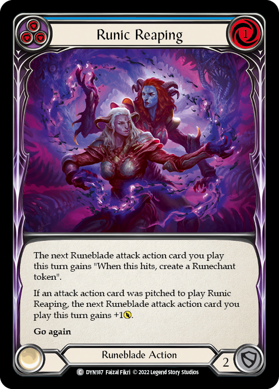 Runic Reaping (Blue) [DYN187] (Dynasty)  Rainbow Foil | Pegasus Games WI