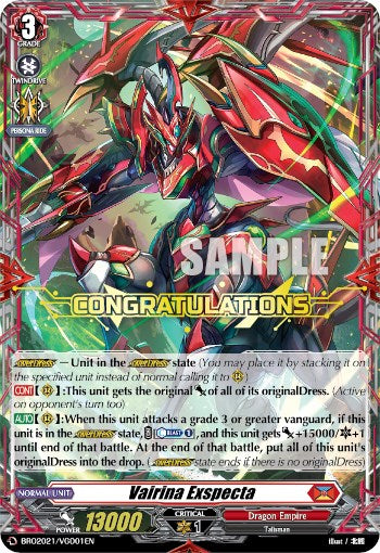 Vairina Exspecta (BRO2021/VGD01EN) [V Promo Cards] | Pegasus Games WI