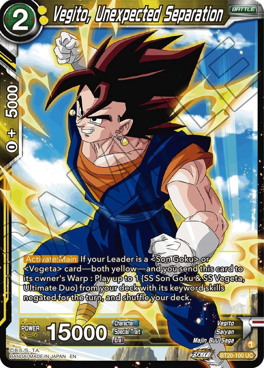Vegito, Unexpected Separation (BT20-100) [Power Absorbed] | Pegasus Games WI