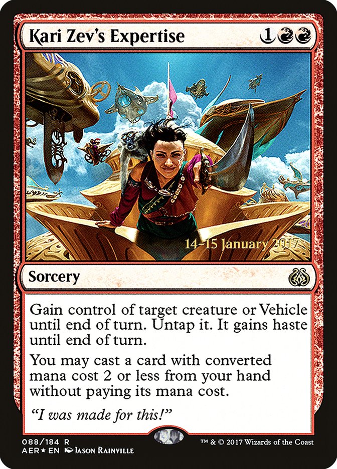 Kari Zev's Expertise [Aether Revolt Prerelease Promos] | Pegasus Games WI