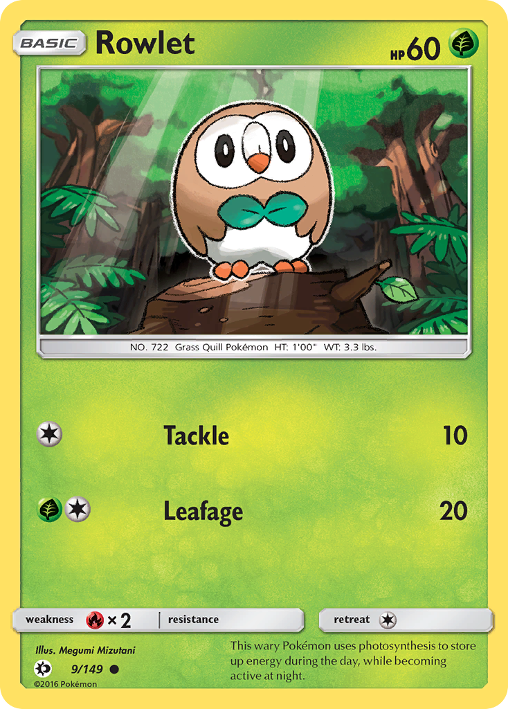Rowlet (9/149) [Sun & Moon: Base Set] | Pegasus Games WI