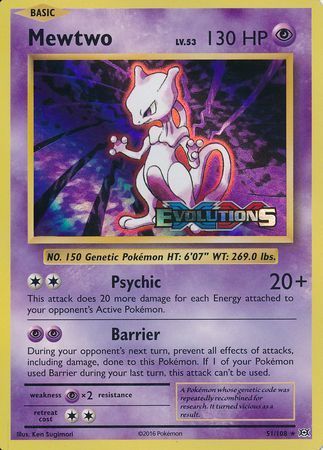 Mewtwo (51/108) (XY Evolutions Prerelease) [XY: Black Star Promos] | Pegasus Games WI