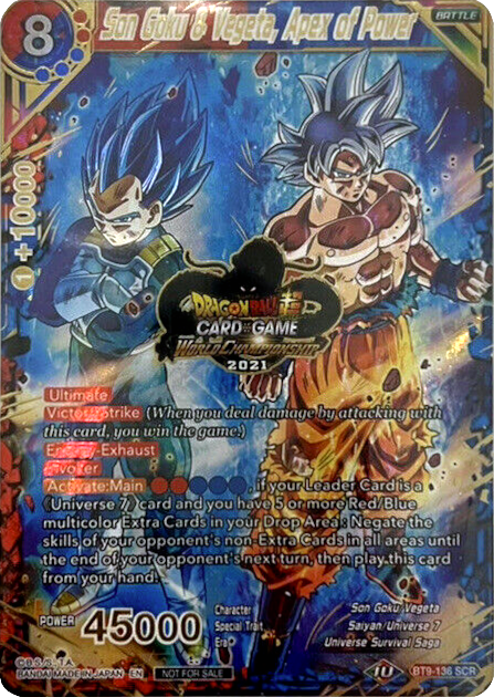 Son Goku & Vegeta, Apex of Power (World Championship 2021) (BT9-136) [Tournament Promotion Cards] | Pegasus Games WI