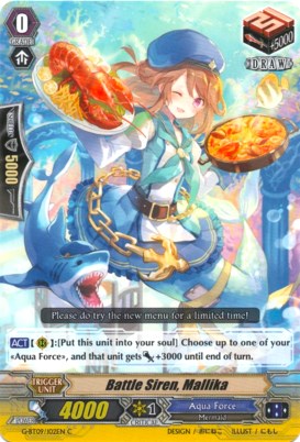 Battle Siren, Mallika (G-BT09/102EN) [Divine Dragon Caper] | Pegasus Games WI