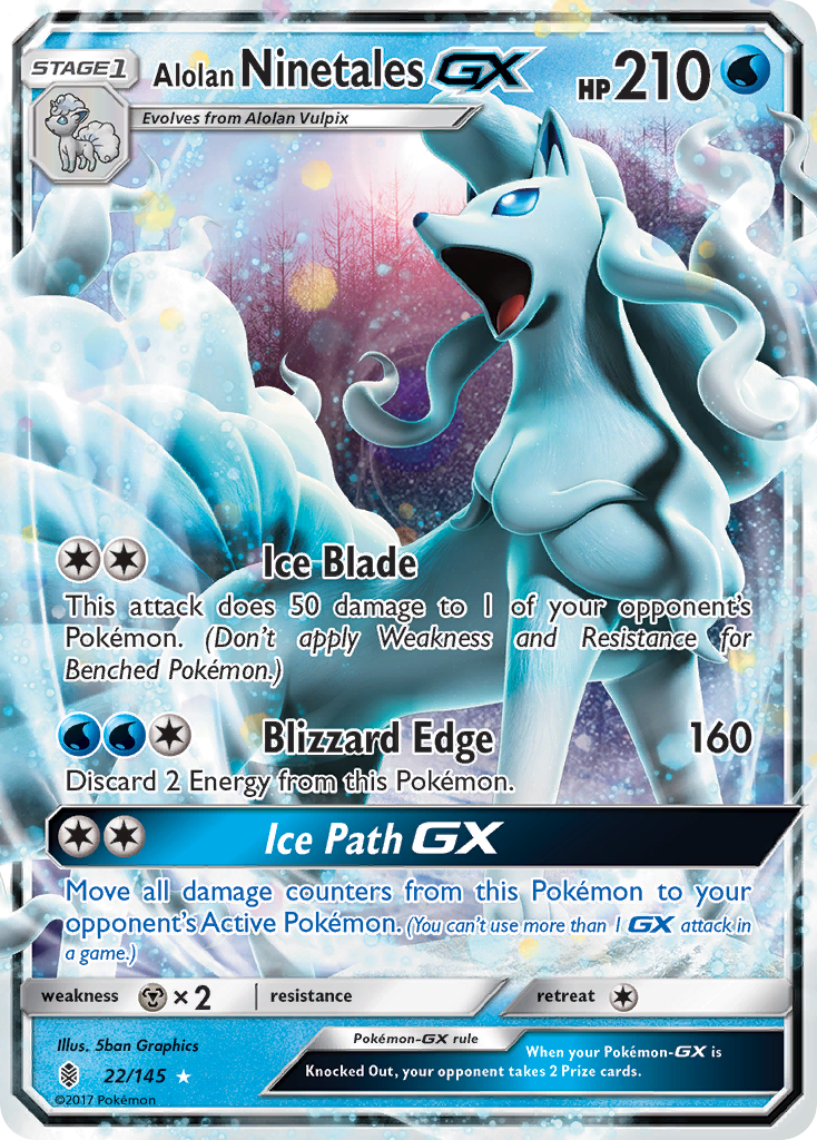 Alolan Ninetales GX (22/145) [Sun & Moon: Guardians Rising] | Pegasus Games WI