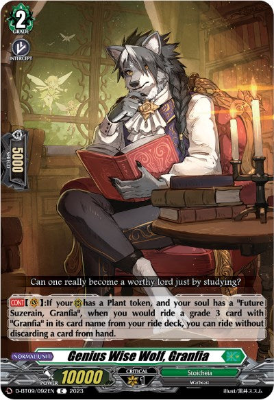 Genius Wise Wolf, Granfia (D-BT09/092EN) [Dragontree Invasion] | Pegasus Games WI