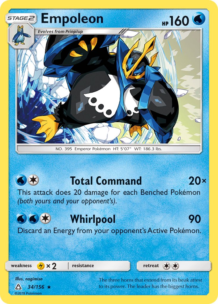 Empoleon (34/156) (Cracked Ice Holo) (Theme Deck Exclusive) [Sun & Moon: Ultra Prism] | Pegasus Games WI